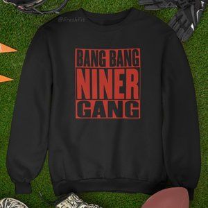 🆕Bang Bang Niner Gang Black Fleece Crew Sweatshirt